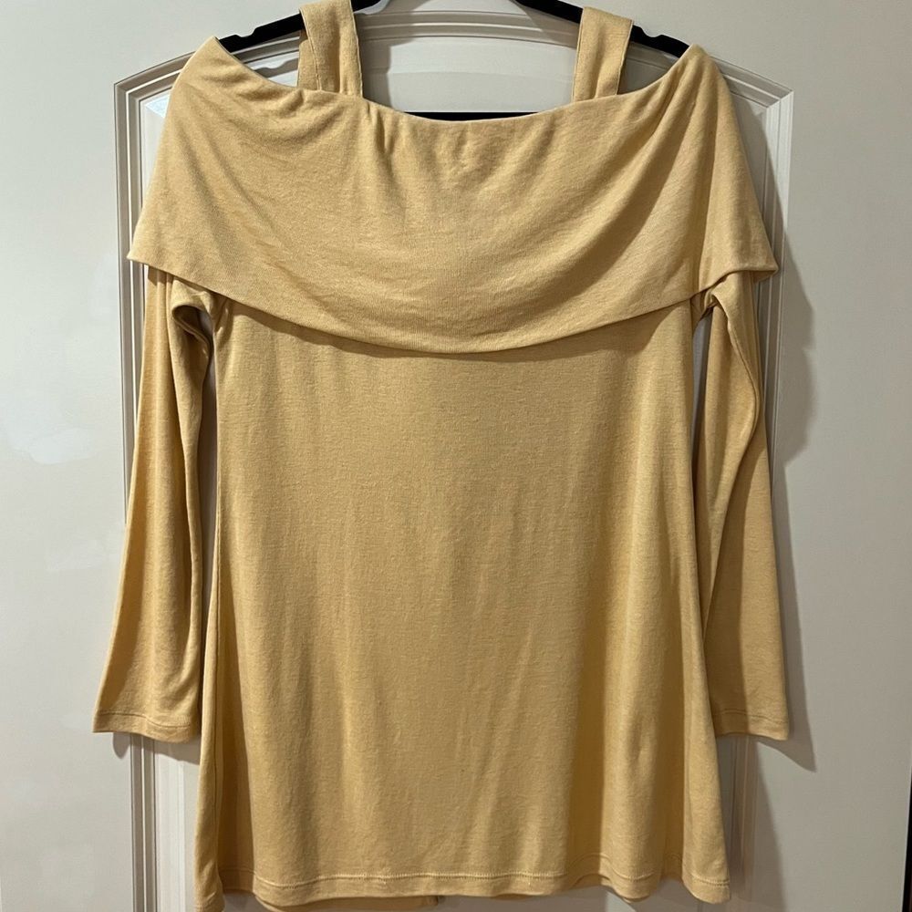 SOFT SURROUNDINGS Cold Shoulder Tunic Top Yellow Women’s Size XS